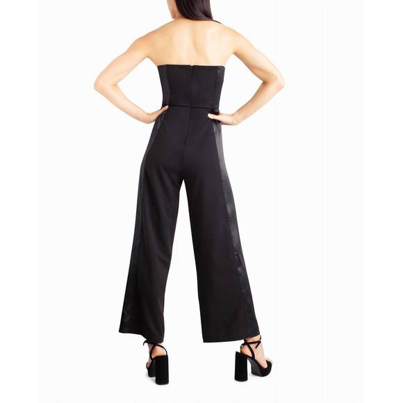 NEW NICOLE MILLER jasmine crepe tuxedo jumpsuit in very black - Picture 2 of 4